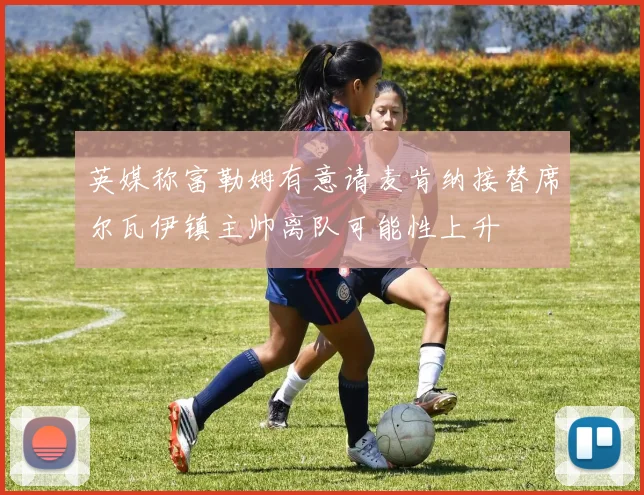 英媒称富勒姆有意请麦肯纳接替席尔瓦伊镇主帅离队可能性上升